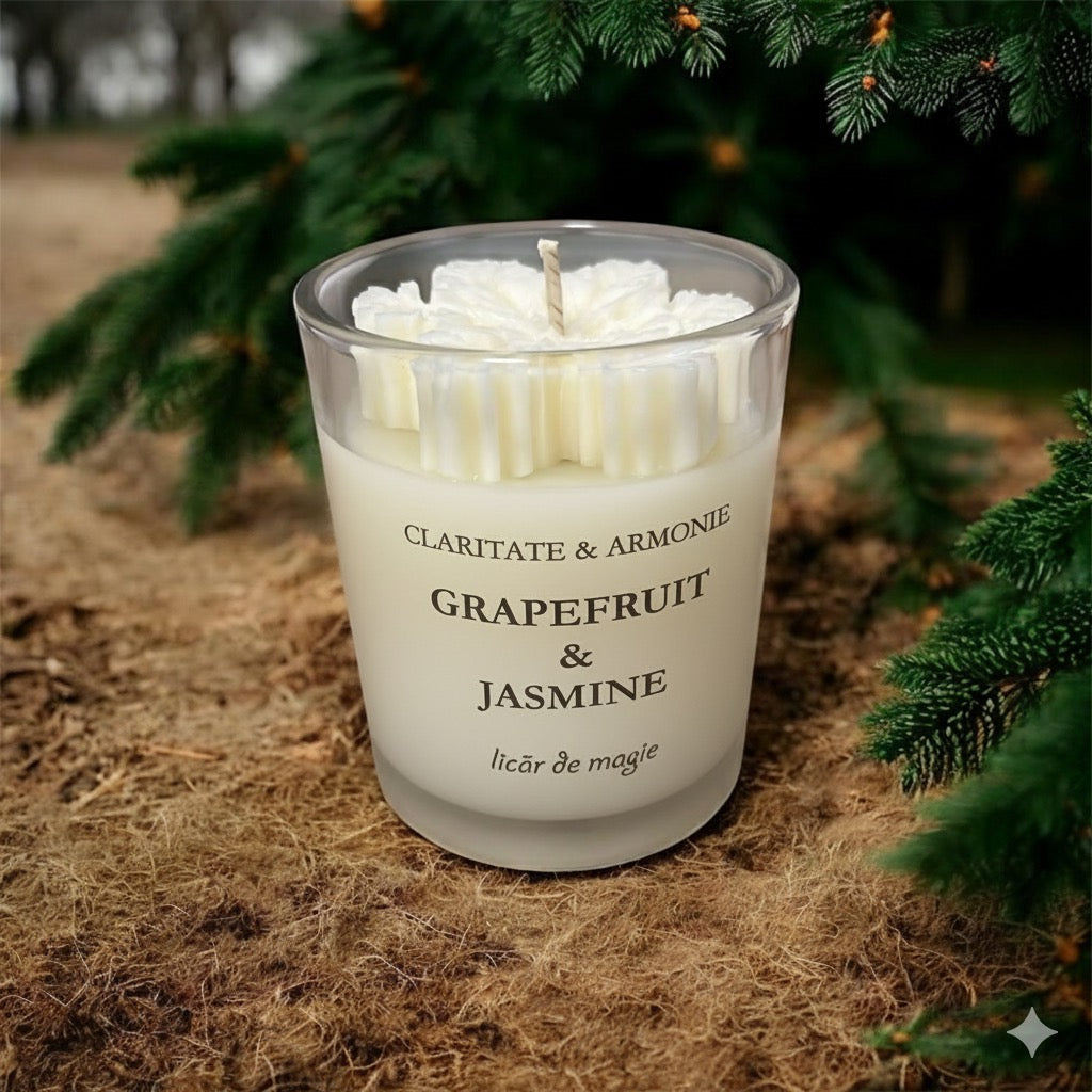 Lumânare Naturală – Grapefruit & Jasmine Delight