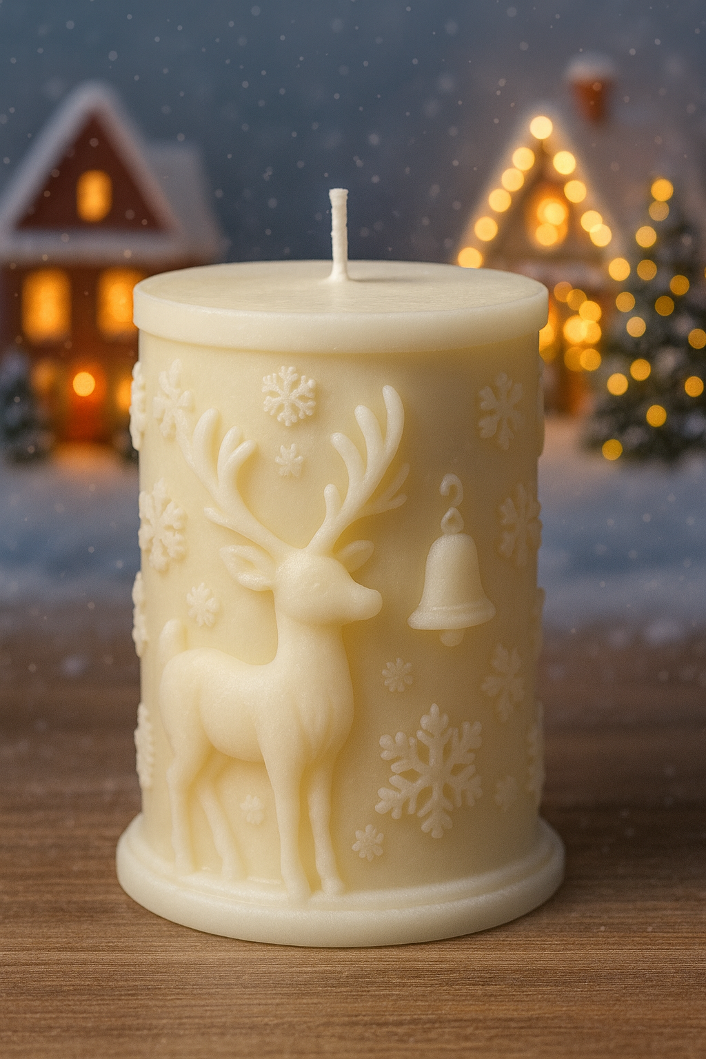 Lumânare decorativă naturală – Ren & Peisaj de iarnă